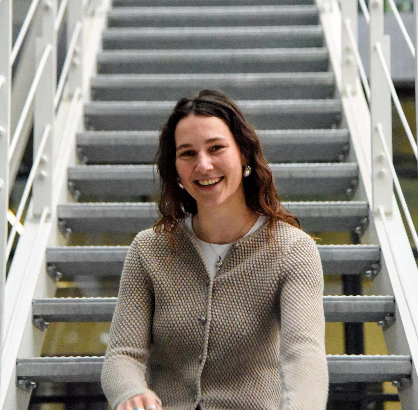 Portrait of Victoria on a staircase